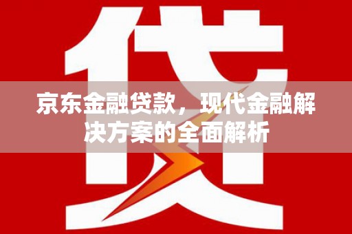 冀州京东金融贷款，现代金融解决方案的全面解析