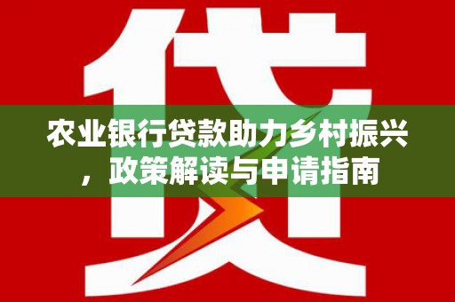 冀州农业银行贷款助力乡村振兴，政策解读与申请指南