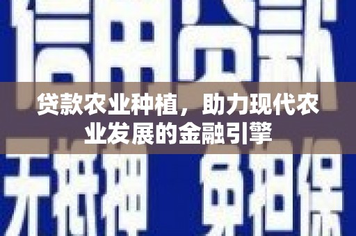 冀州贷款农业种植，助力现代农业发展的金融引擎