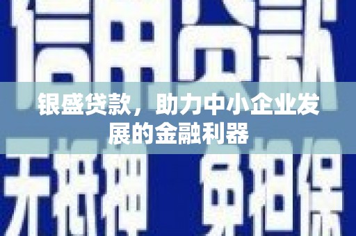 冀州银盛贷款，助力中小企业发展的金融利器