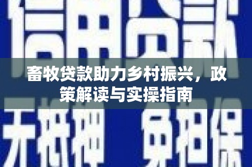 冀州畜牧贷款助力乡村振兴，政策解读与实操指南