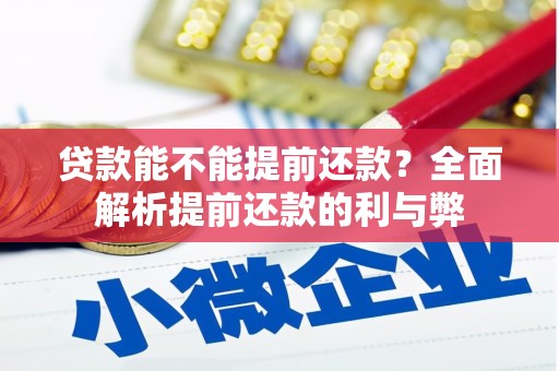 冀州贷款能不能提前还款？全面解析提前还款的利与弊